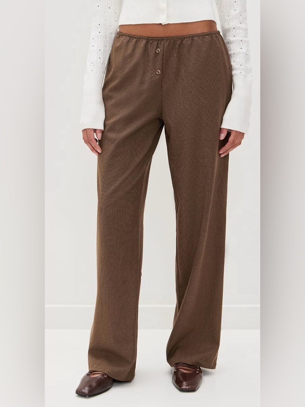 Lioness Bloom Pants Chocolate Plaid